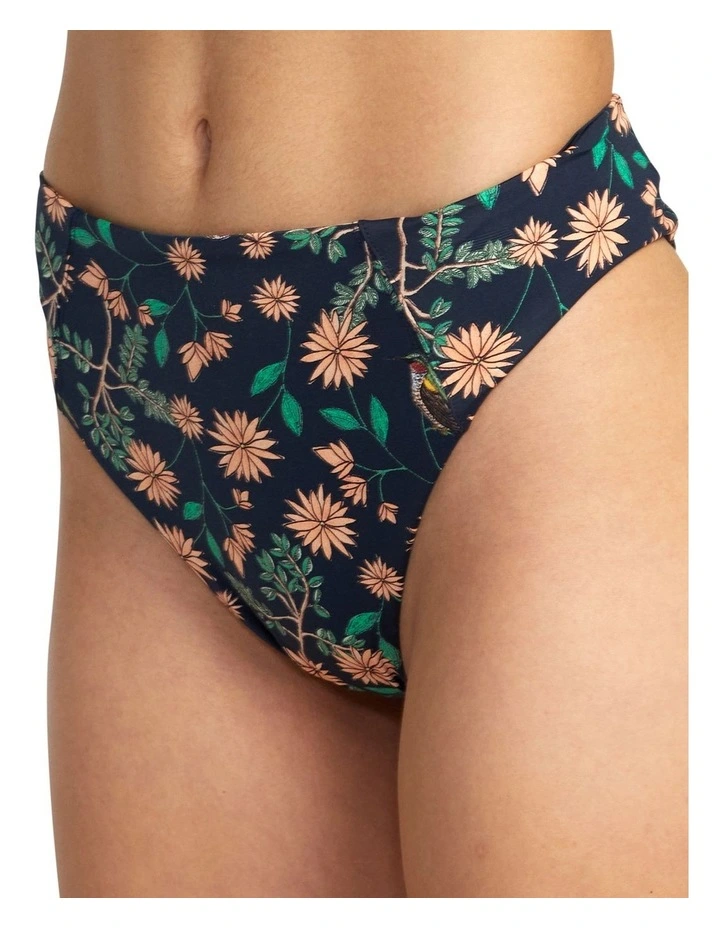 Byrd High Rise Cheeky Bikini Bottom in Blue image 4