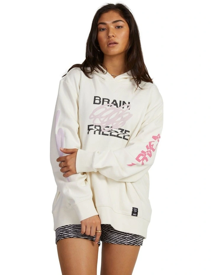 Brain Freeze Slouched Hoodie in White image 1