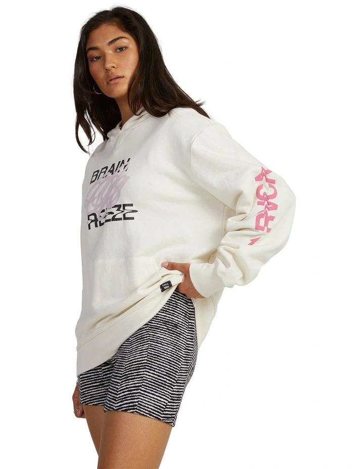 Brain Freeze Slouched Hoodie in White image 3