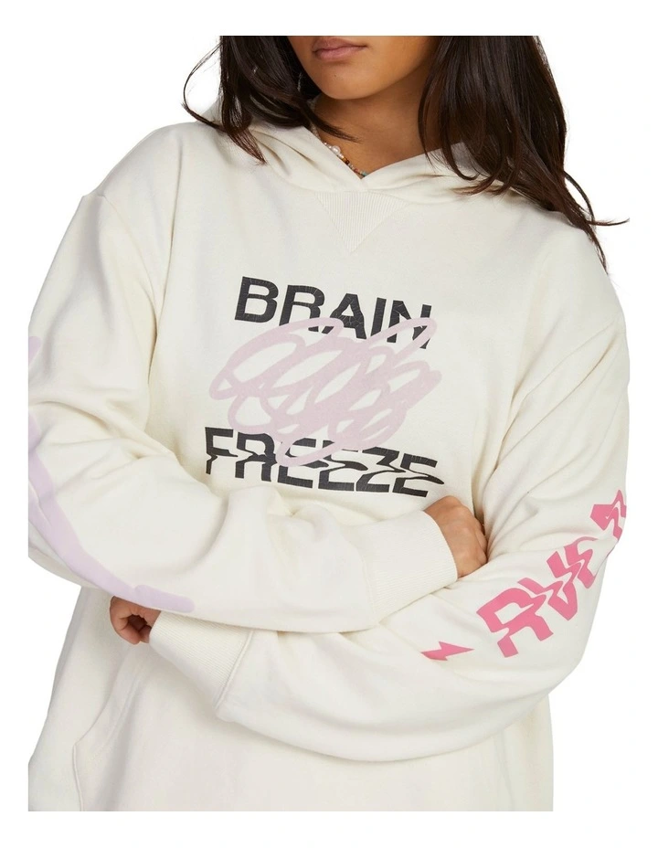 Brain Freeze Slouched Hoodie in White image 5
