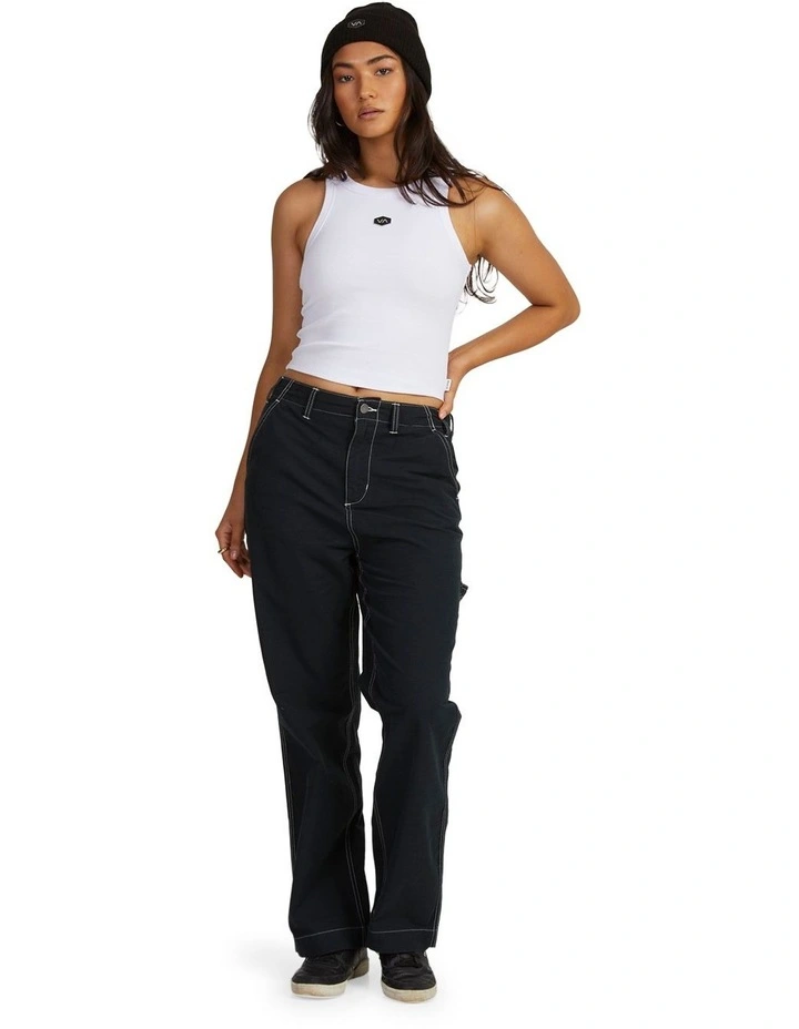 Badge Staple Tank in White image 5