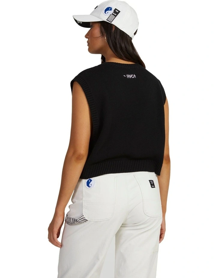 Joys Sweater Vest in Black image 2