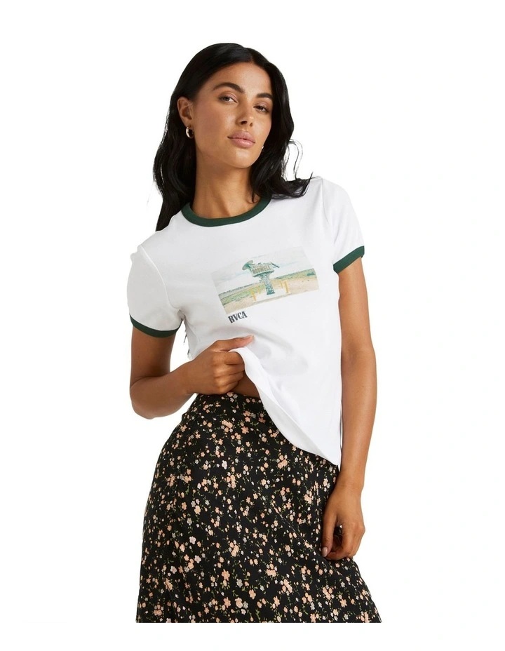 Roswell Shrunken Tee in White image 1