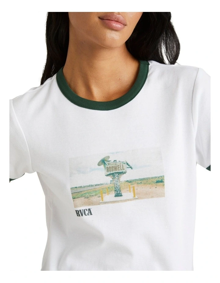 Roswell Shrunken Tee in White image 4