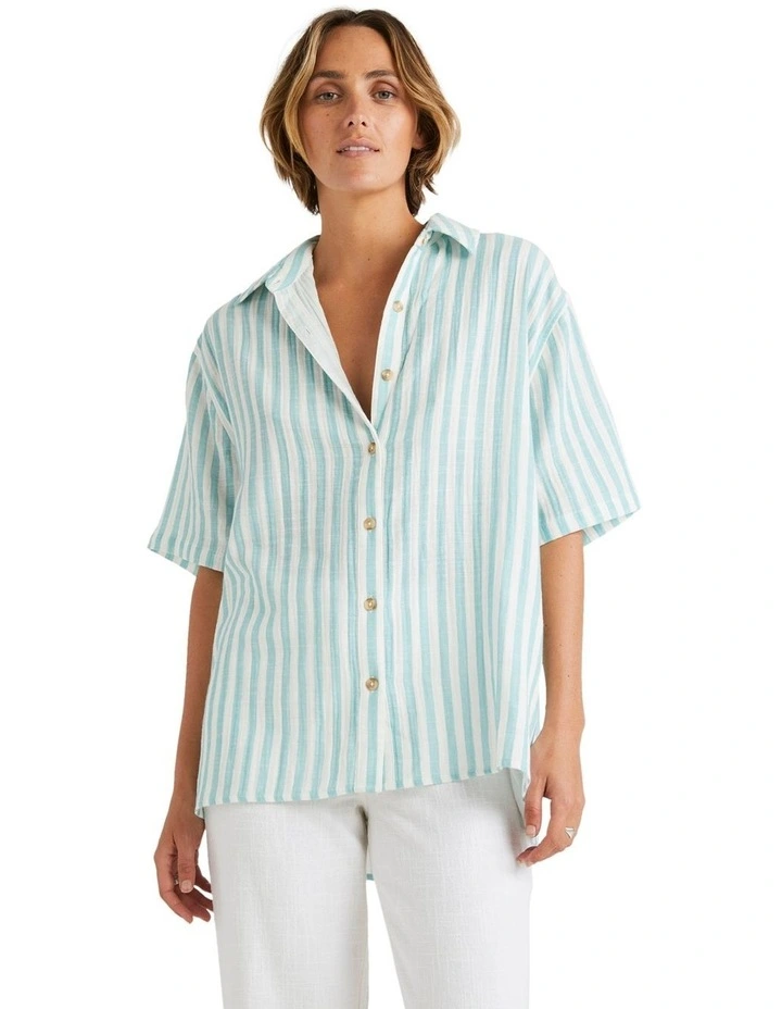 Stripes Out Shirt in Teal image 1