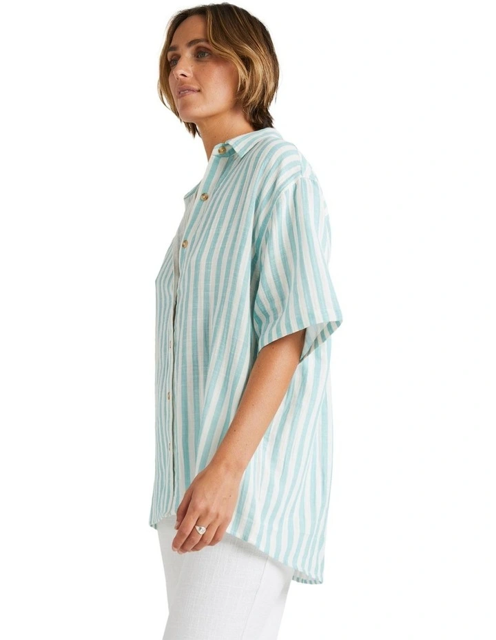 Stripes Out Shirt in Teal image 3