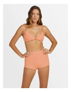Terry Rib Charlie Trilette Bikini Top Coral