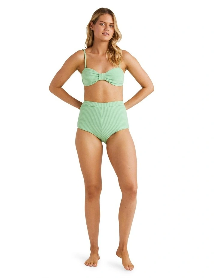 Terry Rib Avalon Bikini Bottoms in Green image 5