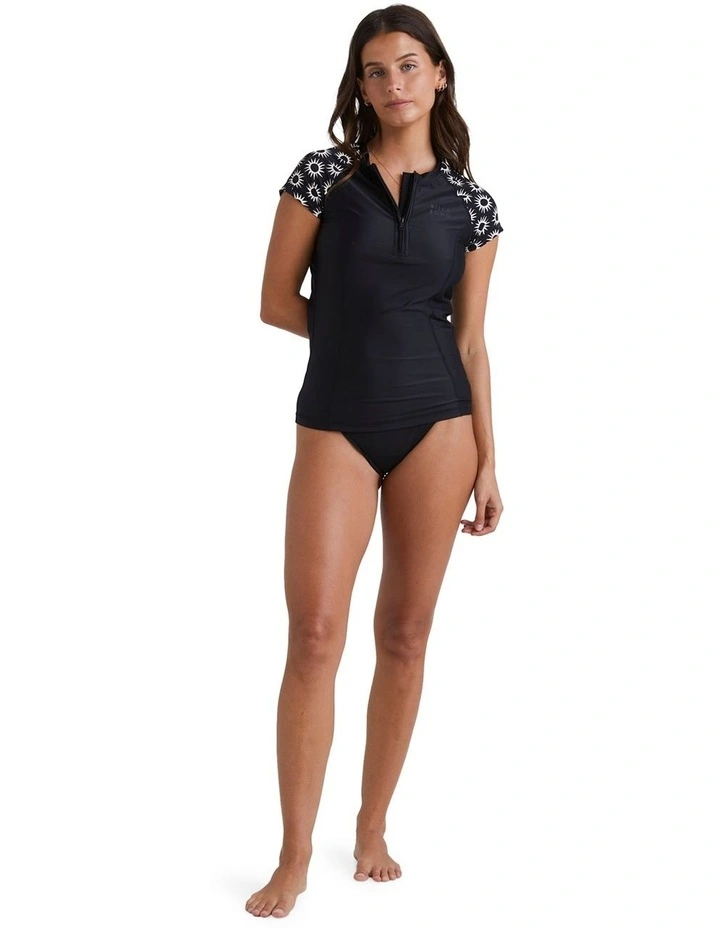 Follow The Sun Point Break Rash Vest in Black image 5