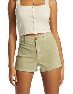 Free Fall Cord Shorts in Green