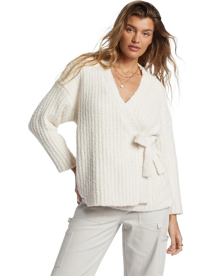 Soft Sand Cardigan in White image 1