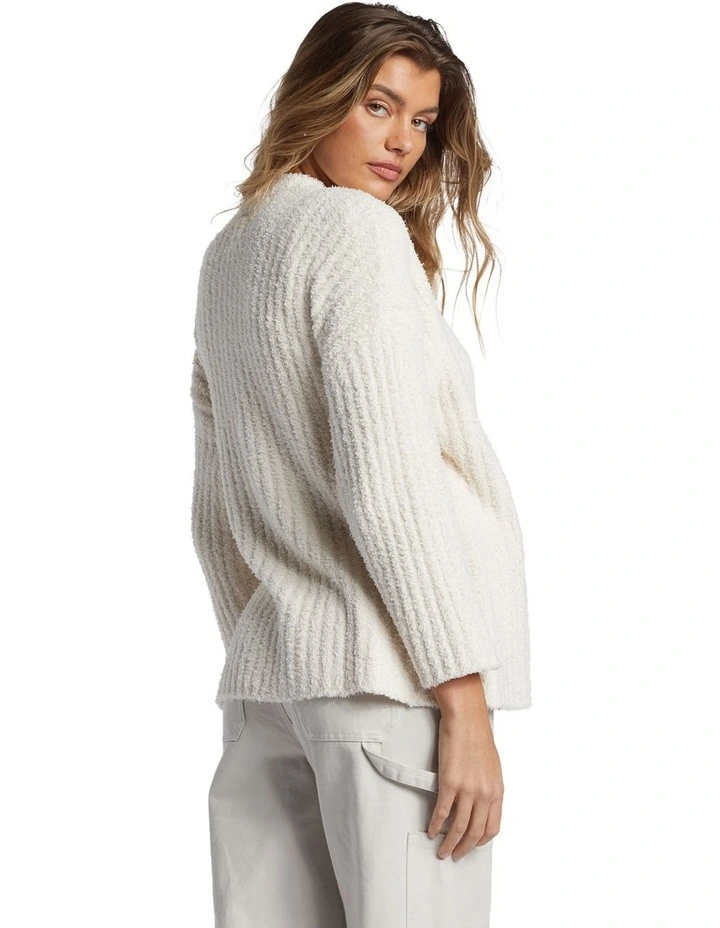 Soft Sand Cardigan in White image 2