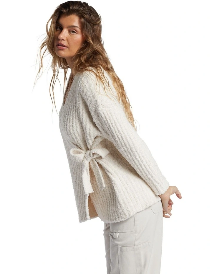 Soft Sand Cardigan in White image 3