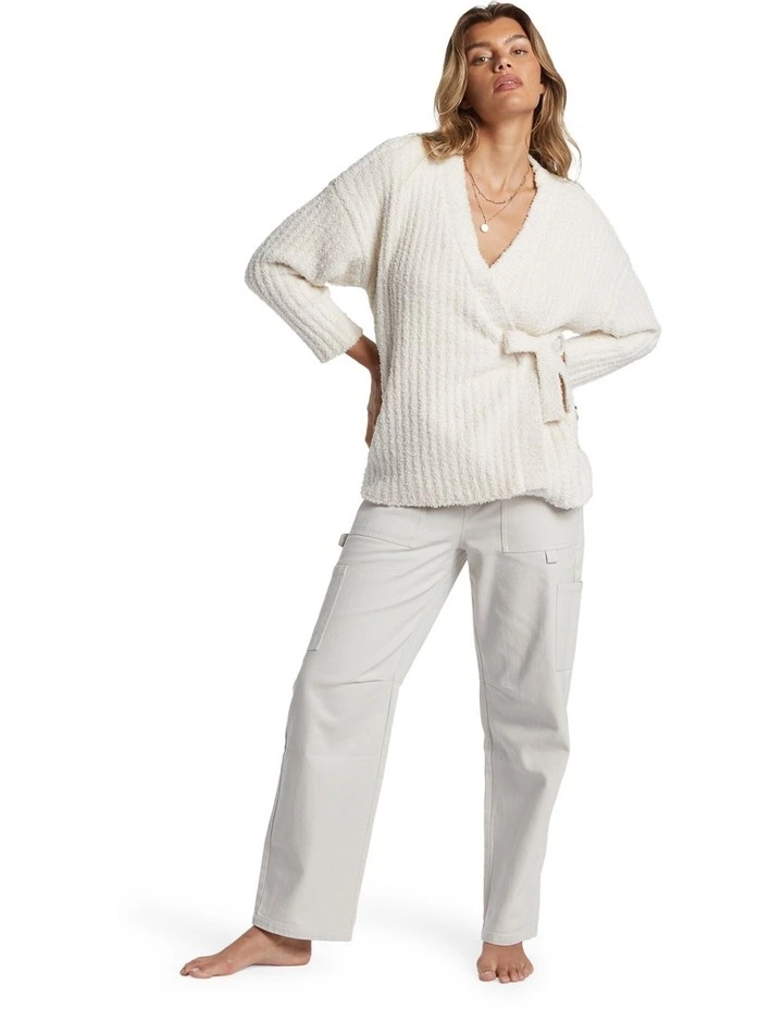 Soft Sand Cardigan in White image 5