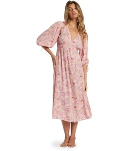 Paradise Sky Midi Dress in Pink