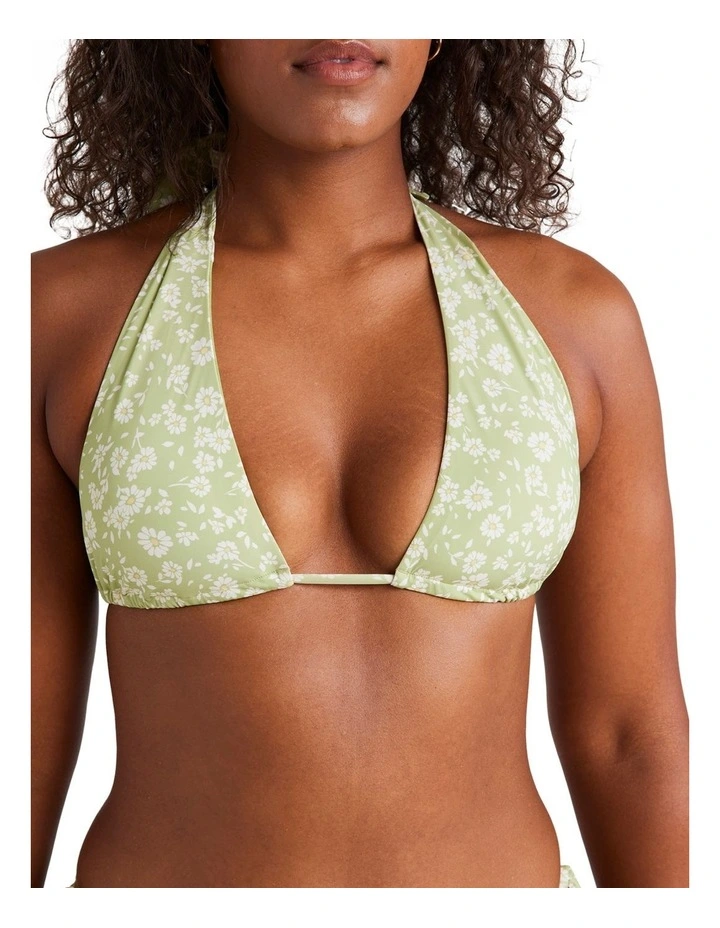 Wild West Ditsy Multi Halter Bikini Top in Green image 4