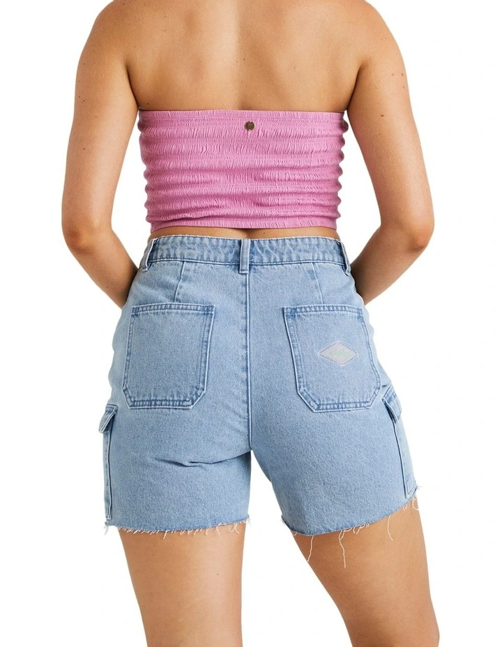 Westerly Retro Denim Shorts in Grey image 2