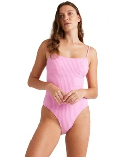 Terry Rib Bella One Piece in Pink