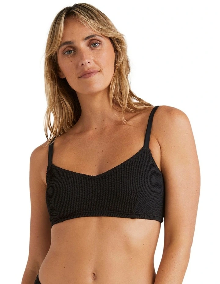 Summer High Lila Bralette Bikini Top in Black image 1