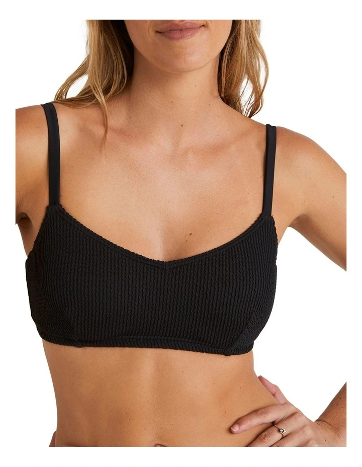 Summer High Lila Bralette Bikini Top in Black image 4