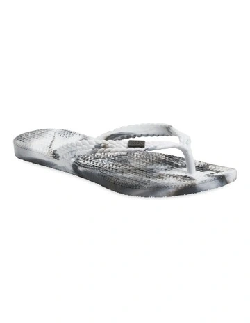 Summer Dazed Marble Thongs in Black