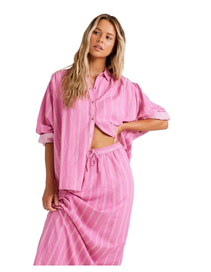 Amor Stripe Shirt in Pink image 1