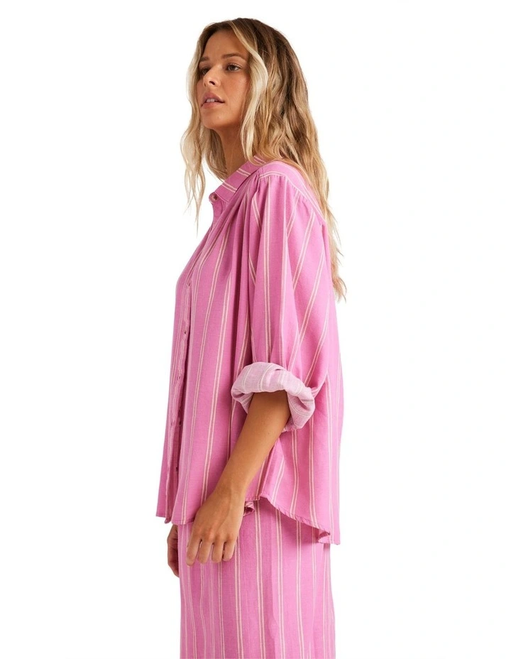 Amor Stripe Shirt in Pink image 4