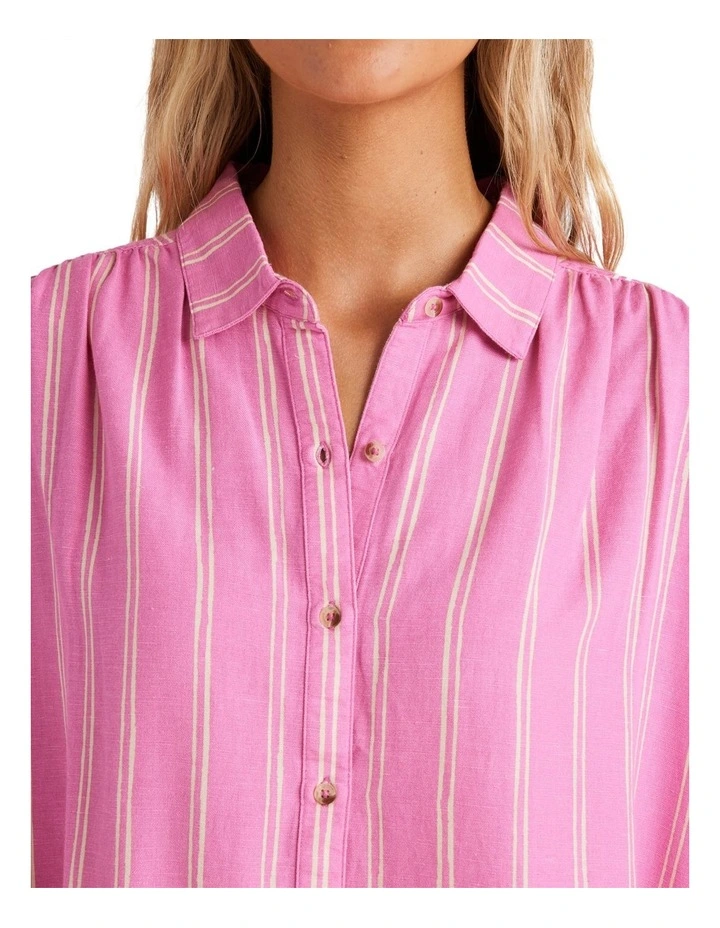 Amor Stripe Shirt in Pink image 5