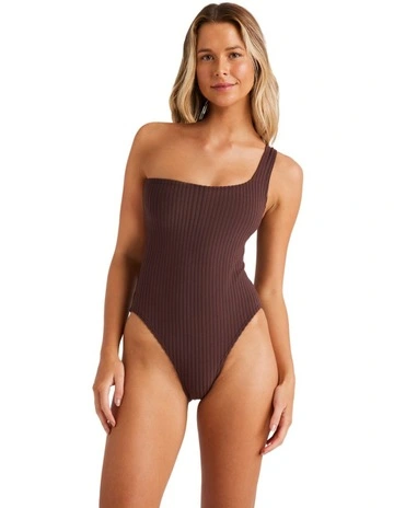 Terry Rib One Piece Swimsuit in Cherry