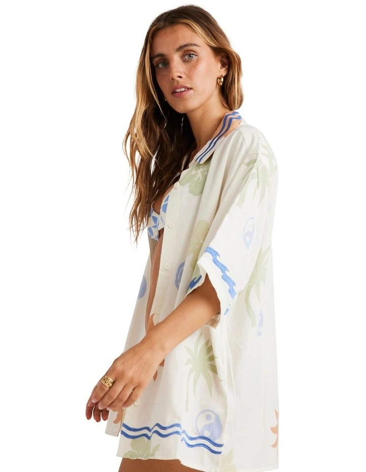 Sun Symbol Long Sleeve Shirt in Multi image 2