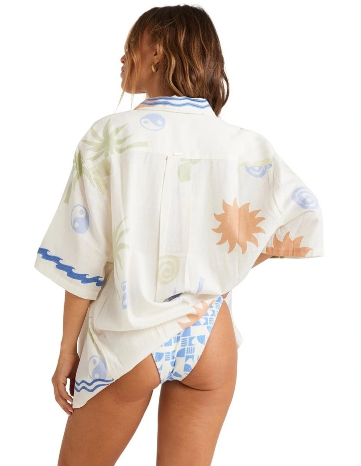 Sun Symbol Long Sleeve Shirt in Multi image 3