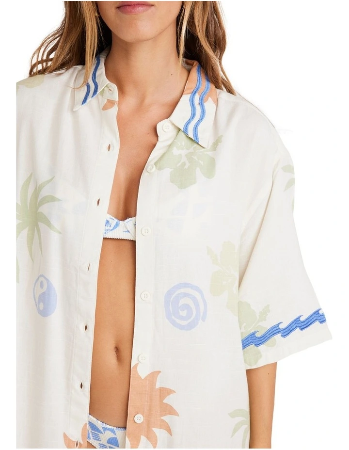 Sun Symbol Long Sleeve Shirt in Multi image 4