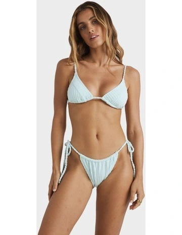 Terry Rib Bikini Top in Coastal Blue