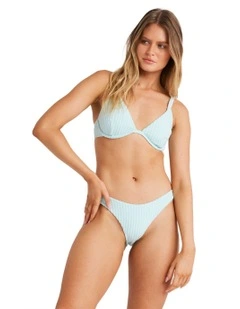 Terry Rib Bikini Top in Coastal Blue