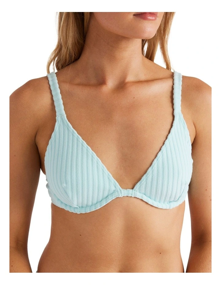 Terry Rib Bikini Top in Coastal Blue image 5