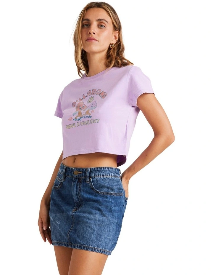 Happy Mind Crop T-shirt in Peaceful Lilac image 2