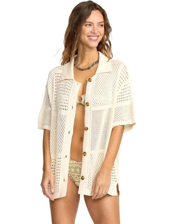 Cool Down Short Sleeve Shirt in White image 1