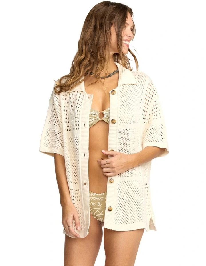 Cool Down Short Sleeve Shirt in White image 3