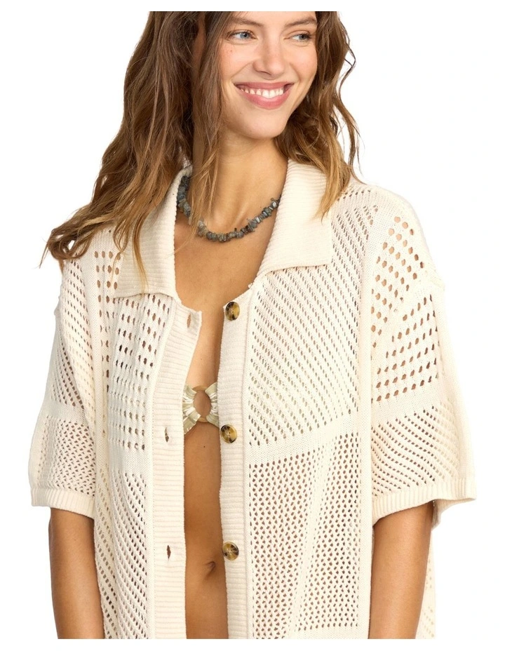 Cool Down Short Sleeve Shirt in White image 4