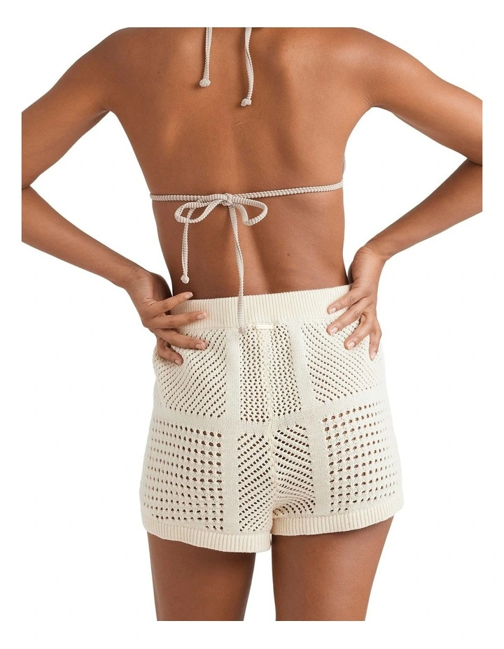 Cool Down Elastic Waist Shorts in White image 2