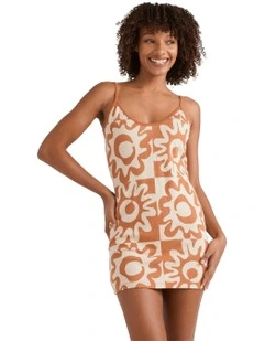 Lost Waves Mini Dress in Brown