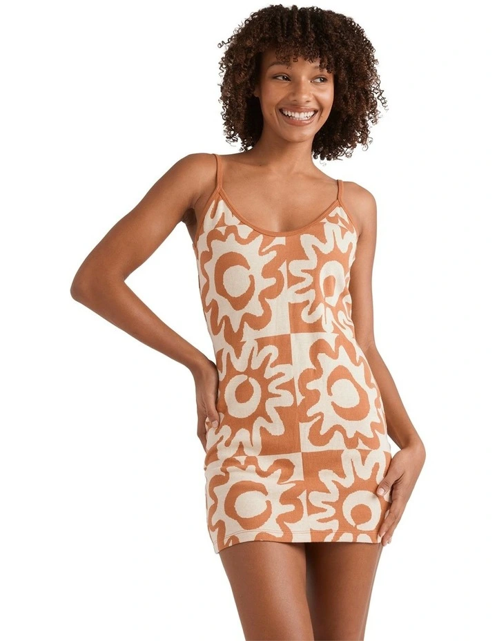 Lost Waves Mini Dress in Brown image 1