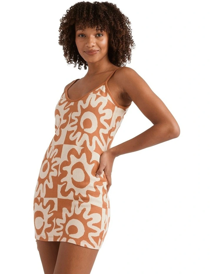 Lost Waves Mini Dress in Brown image 3