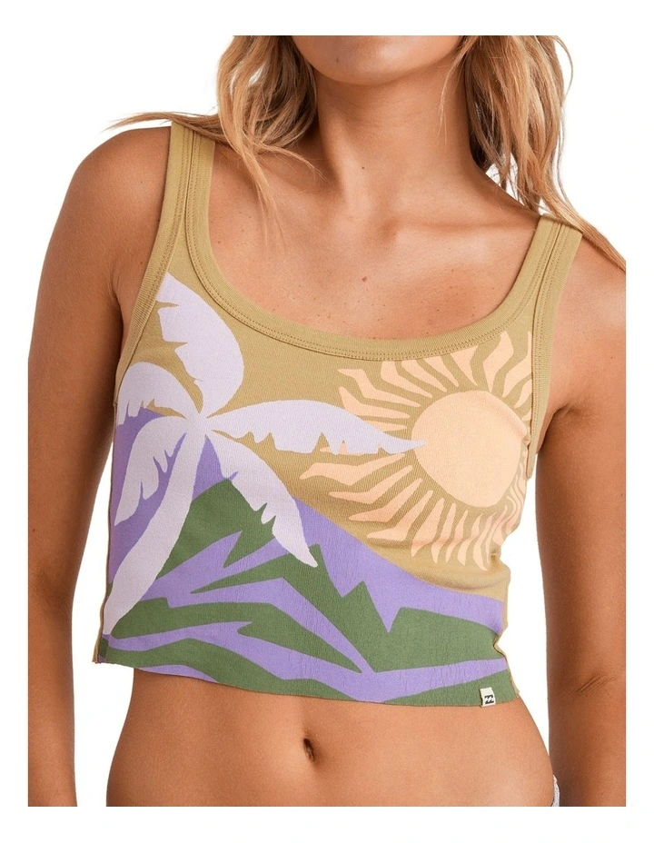 Feel The Heat Tank Top in Beige image 4