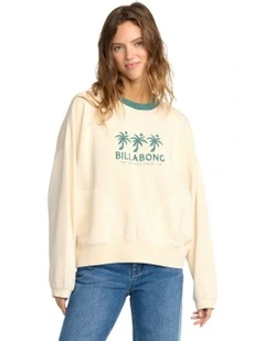 Triple Palms Crew Neck Knit Jumper in Cream