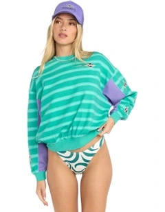 Party Block Crew Neck Knit Jumper in Blue