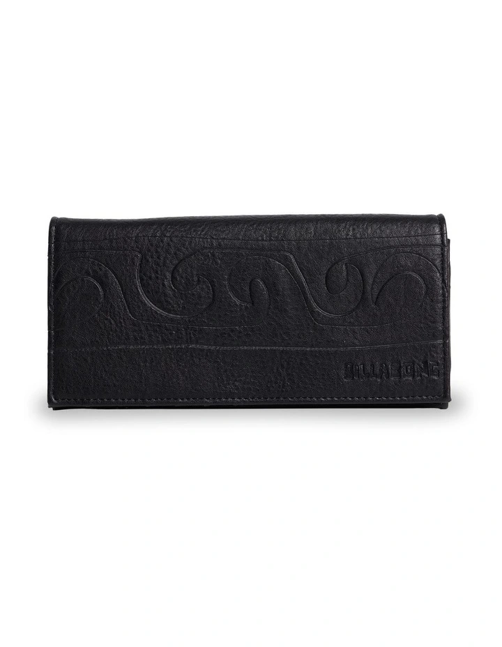 Wave Watch Leather Wallet in Black image 1