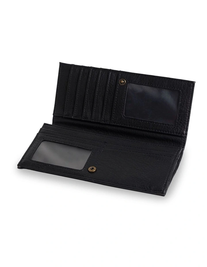 Wave Watch Leather Wallet in Black image 3
