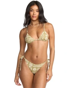 Lost On You Mini Slide Tri Bikini Top in Green