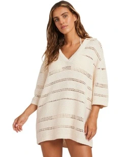 Crystal Tides Mini Dress in White